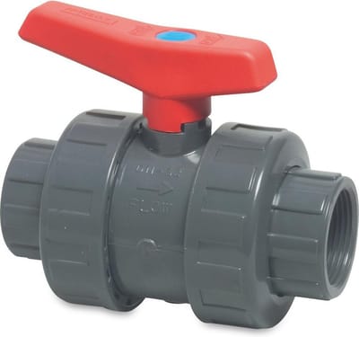 Mega Kogelkraan PVC-U 1/2" binnendraad 10bar DN15 grijs type 2050