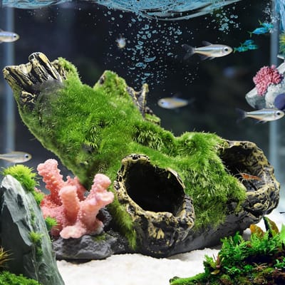 Aquarium Trunk Cavity Resin Decoration, Tree Trunk Aquarium Resin Hollow Aquarium Decoration Landscape Decoration for - ShopVlot