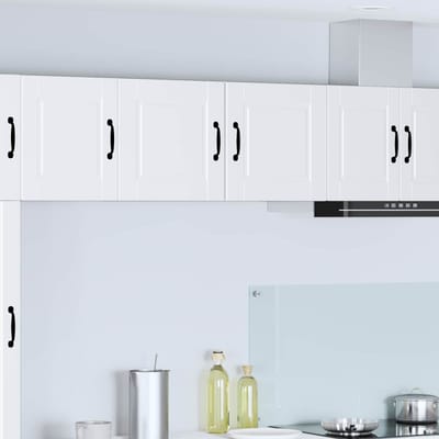 vidaXL - Wandkast - PORTO - Hoogglans - wit - 40 - x - 31 - x - 40 - cm - Bewerkt - hout