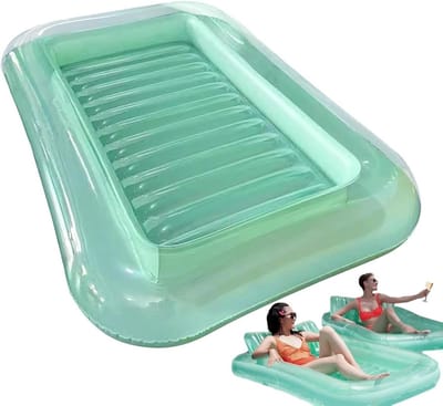 Opblaasbaar Zwembadbed - Luchtbed Drijver - Ontspannen in water - Ergonomische Curve - 170x110x25cm - Niet gespecificeerd