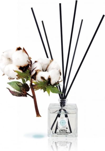 Geurolie geurstokjes interieurparfum cotton/katoen Le Chatelard 1802