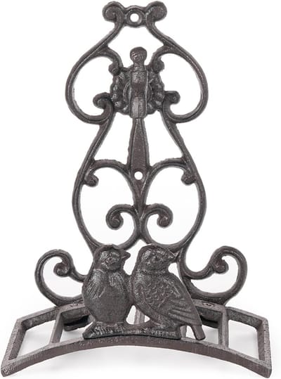 Decoratieve gietijzeren tuinslanghouder voor wandmontage - multifunctionele slangenrek voor binnen en buiten
