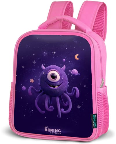 NoBoringSuitcases.com® - Rugzak roze - Schooltas meisjes - Kosmisch tentakelmonster - Kinder rugtas meisje - Boekentas kind - Kinderrugzak voor school - Schoolrugzak