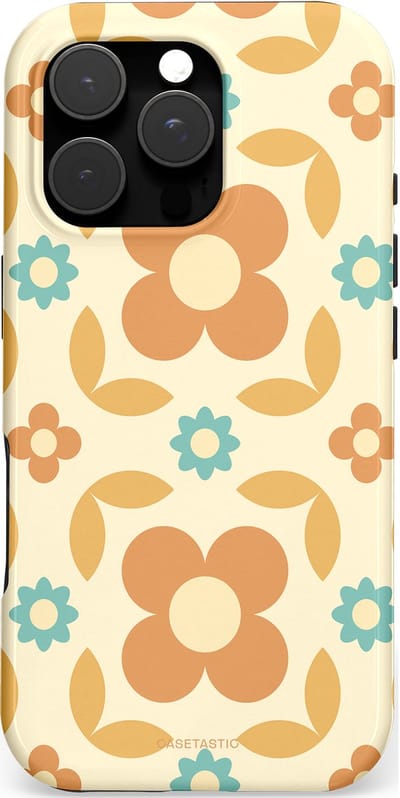 Casetastic hoesje geschikt voor Apple iPhone 16 Pro - MagSafe - Dubbellaagse bescherming - Retro verlangen - Fashion Case - Crème Perzik Goud