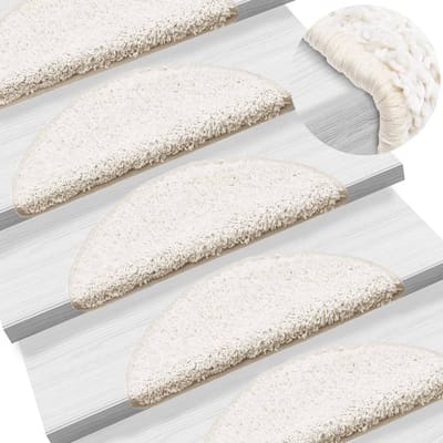 vidaXL - Trapmatten - 10 - st - 56x17x3 - cm - Wit - Halfrond