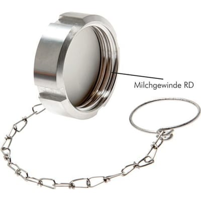 Blindwartel Rd160 X 1/4'' DN 125 RVS 1.4301 NBR DIN 11851 FDA 21 met Ketting