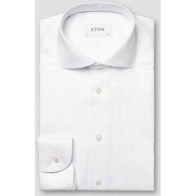 Overhemd Eton signature twill contemporary fit wit katoen