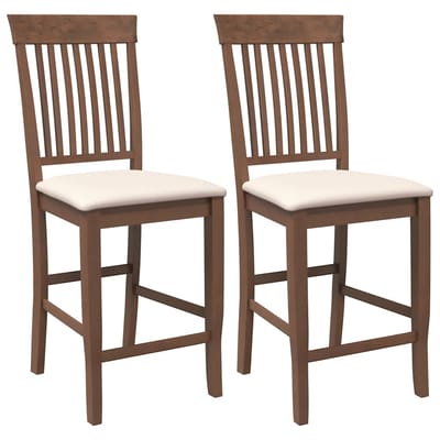 vidaXL - Barkrukken - met - kussens - 2 - stuks - Bruin - massief - hout - rubber