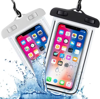 Set Onderwater hoesjes voor o.a. telefoon en geld - Wit & Zwart - Waterdichte Telefoonhoesjes – Dry bag voor mobiel tot 6.8 inch