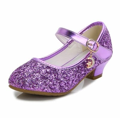 La Señorita Prinsessen schoenen meisjes -paars glitter met hakje - maat 25 - binnenmaat 16,5 cm - bij verkleedjurk