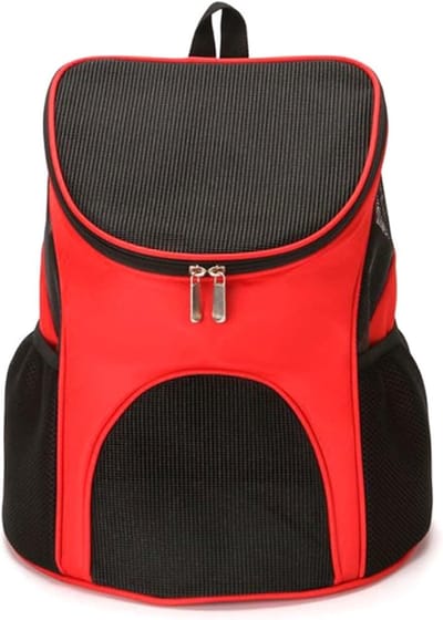 Huisdier Rugzak - Draagbare Drager - Outdoor Uitjes - Ademend Gaas - Maat L - Rood
