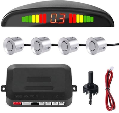 MTTProducts - Car Parking Aid - Parkeersensoren - Veilig achteruitrijden - Zilver - Achteruitrijhulp - Informatie over obstakels - Geschikt voor auto -...