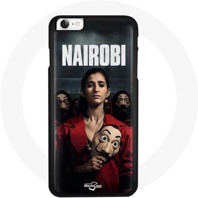 Coque de téléphone - La Casa De Papel - Nairobi - Noir - Rouge - Souple rouge