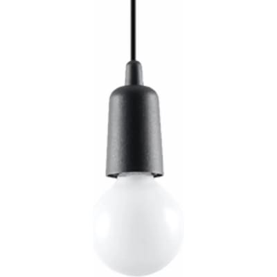Sollux Lighting Hanglamp Diego - E27 - zwart - PVC - 90x9x9cm
