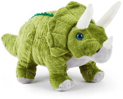 Dailygoods- Knuffeldier Zacht - Pluchen Dinosauriër - Triceratops 33 cm - Speelgoed voor Kinderen - Eerste Knuffel - Fantasiespel - Pluche Speelgoed