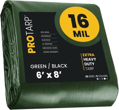Waterdicht Dekzeil - Beschermhoes Zeil - Multifunctioneel Gebruik - Extra Zwaar 16 Mils - 185x245 cm - Groen