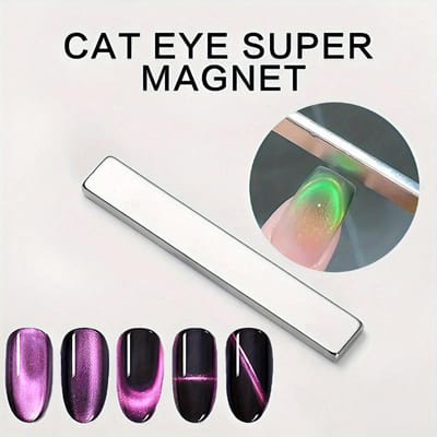 Stylo magnétique 3D pour nail art, œil de chat, double extrémité, pour vernis gel, manucure, DIY et salon argenté