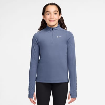 Nike Dri FIT Long Sleeve Half Zip - Blauw - Maat M (137/147) - Kids
