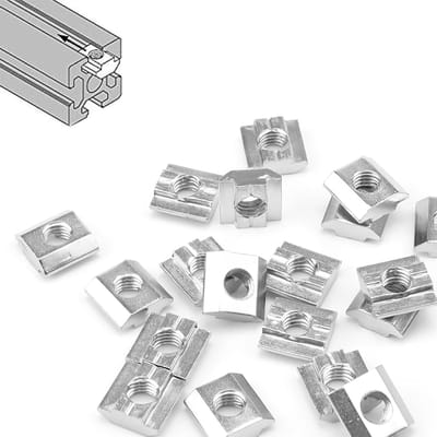 Pack van 40 M8 Groefmoeren (16 x 16 x 6 mm) - Sliding Moeren voor Aluminium Profielen, 3D Printers en CNC Machines, Ideaal voor Doe-het-zelf Projecten