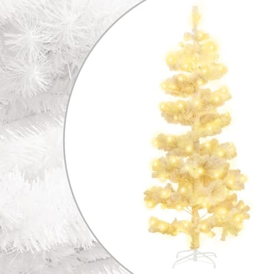 vidaXL - Kunstkerstboom - met - verlichting - en - standaard - 150 - cm - PVC - wit