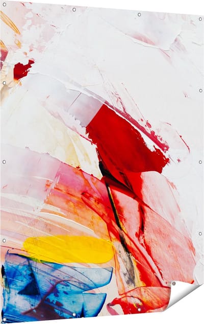 Gards Tuinposter Abstracte Kunst van Verf Kleuren - 120x160 cm - Tuindoek - Tuindecoratie - Wanddecoratie buiten - Tuinschilderij