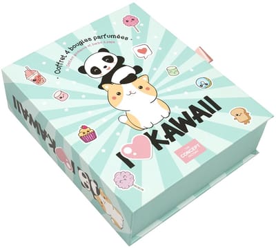 Kawaii Geurkaarsen Cadeauset – 4 Stuks – In Glas – Zoete Geuren – Decoratieve Kaarsen in Geschenkverpakking