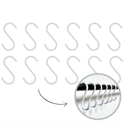 Hoya living - S haken Wit - 12 stuks - 6cm (klein) - ophanghaken - kapstokhaken - S haakjes