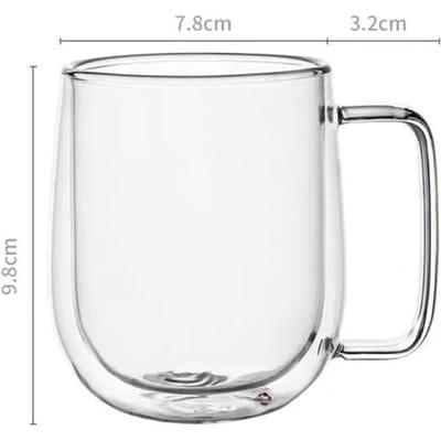 150-350ml Hittebestendige Mok van Hoog Borosilicaatglas Dubbelwandig Glas Koffiekop met Handvat Melk Water Kopje Transparante Kopjes Cadeau 150-350ml