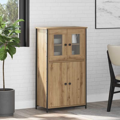 vidaXL Highboard Artisan Eiken 62 x 32 x 106,5 cm Bewerkt hout