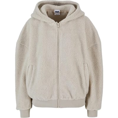 Urban Classics - Oversized Sherpa Vest met capuchon - XS - Beige