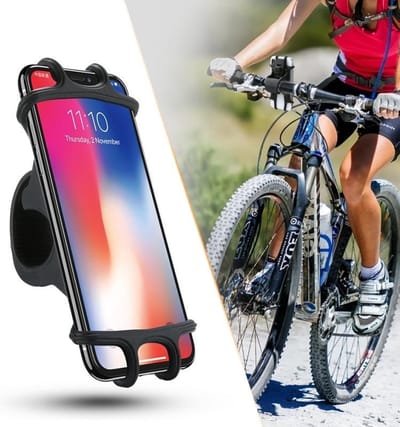 Mobiele telefoonhouder - Apple - iPhone - Gsm toestel - Stuur - Universeel - Samsung - Huawei - Nokia - LG - HTC - Smartphone houder fiets - Sony - Xiaomi - Acer - Zwart - Telefoonhouder voor op de fiets - Bike Mount Holder - Zwart 4.5-6 inches