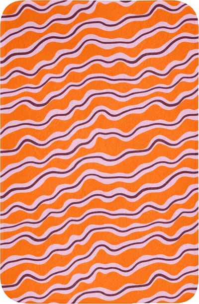 WC mat 40x60 cm - Antislip - Retro - Golvend - Oranje - Toiletmat - Vloermat - Douchemat - Toilet tapijt - Toiletmatten