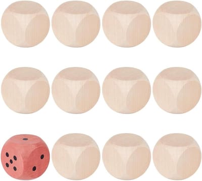 Houten Dobbelstenen - Blokjes Kubussen - Doe-het-zelf Knutselen - Afgeronde Hoeken - 40 mm - Natuurlijk Hout