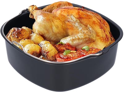 JHUBERS- Bakvorm 22 cm Vierkant - Airfryer Accessoire - Cakevorm - Taartpan - Duurzaam Ijzer - Eenvoudig te Reinigen - Taartvorm