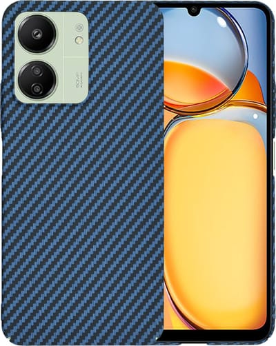 Hoesje geschikt voor Xiaomi Redmi 13C 4G/5G / Xiaomi Poco C65 - Techsuit Carbonite FiberShell Carbon Back Cover - Blauw