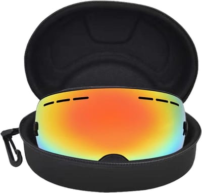 Brillenkoker - Opberghoes - Wintersport Bescherming - Schokbestendig EVA - Groot formaat - Zwart