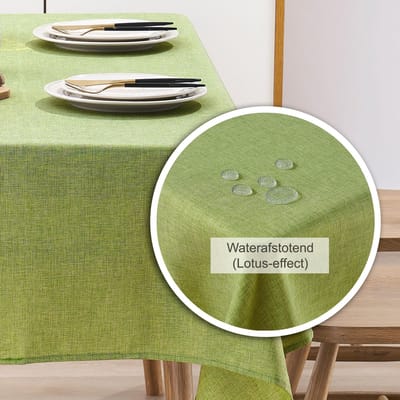 Dailygoods- Tafelkleed Waterafstotend - Wasbaar - Tafelkleed Buiten - Tafelkleed Eettafel - Linnenlook - 130x260 cm - Tafelbedekking