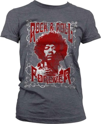 Jimi Hendrix Dames Tshirt -M- Rock 'n Roll Forever Grijs