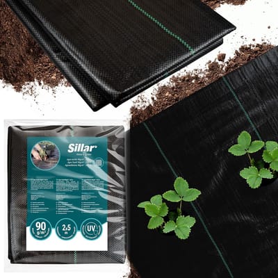 Onkruiddoek Tuin - Tuinfolie Weefsel - Onkruid Vrij Houden - Waterdoorlatend Scheurvast - 90 G/M² 2x5m - Zwart