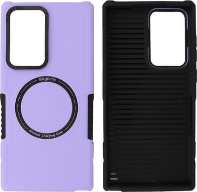 Hoesje Geschikt voor de Samsung Galaxy S21 Ultra - Schokbestendige Telefoonhoesje Geschikt voor MagSafe - Purple