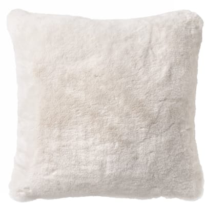 Dutch Decor ZOYA - sierkussen 45x45 cm - bontlook - Snow White - wit - Inclusief binnenkussen - Luxe kussens voor woonkamer & bank