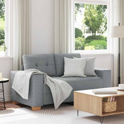 vidaXL - Loveseat - bank - 160x77x82 - cm - stof - lichtgrijs