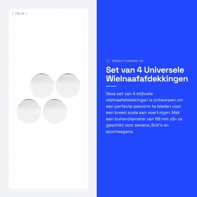 Dailygoods- Wielnaafafdekkingen 68mm - Set van 4 - Modieuze uitstraling - Compatibel met Sedan/SUV/Sportwagen - ABS/metaal - Eenvoudige installatie - Naafdoppen