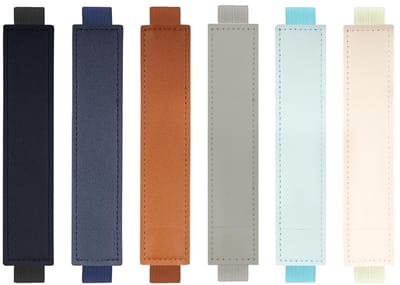 JHUBERS- Penhouder - Verstelbare Elastische Band - 6 Stuks - PU Leer - Geschikt voor Notitieboeken - Lichtgewicht - Diverse Kleuren - Notitieboek