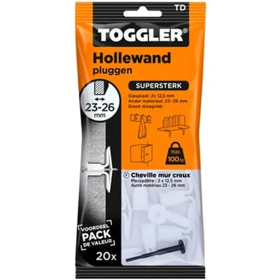 Toggler Hollewandplug Td Kunststof - Diameter 8 Mm - 20 Stuks