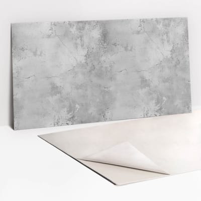 Tulup PVC Wandpaneel - Gebarsten Betontextuur PVC Muurpaneel - 100 x 50 cm - Grijs Zelfklevend Muurpaneel - 1 stuk - Industrieel Muurpaneel - Zelfklevend Wandpaneel - Plaktegels Keuken en Badkamer