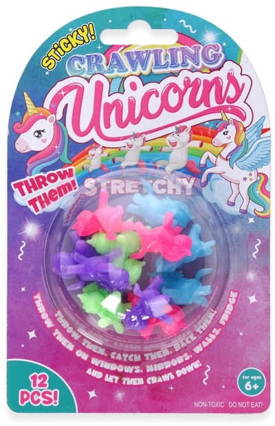 Eenhoorn Raamkruipers | Sticky Window Walkers Unicorns - Regenboog – 12 Stuks – Raamklimmers Speelgoed