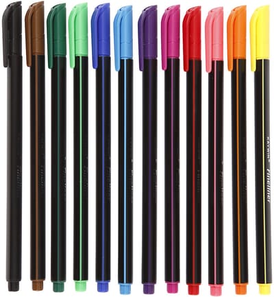 Colortime fineliners, lijndikte 0,6-0,7 mm, diverse kleuren, 12 stuk