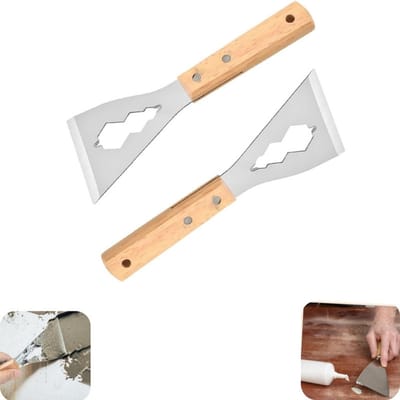 2 stuks schraper - verfschraper - muur schraper - roestvrijstalen schraper - multifunctioneel - met houten handvat - geschikt voor het verwijderen van gipsplaten, verf, muurpleister (wit, 18*5,6 cm)