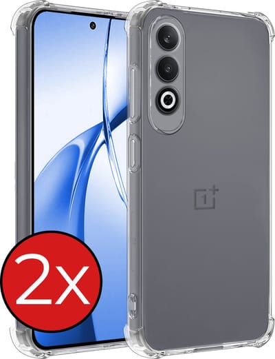Hoesje - 2 Stuks - Geschikt voor OnePlus Nord CE4 - Sterk & Shockproof - Back Cover - Siliconen Case - Telefoon Hoes Shock Proof - Telefoonhoes - Transparant